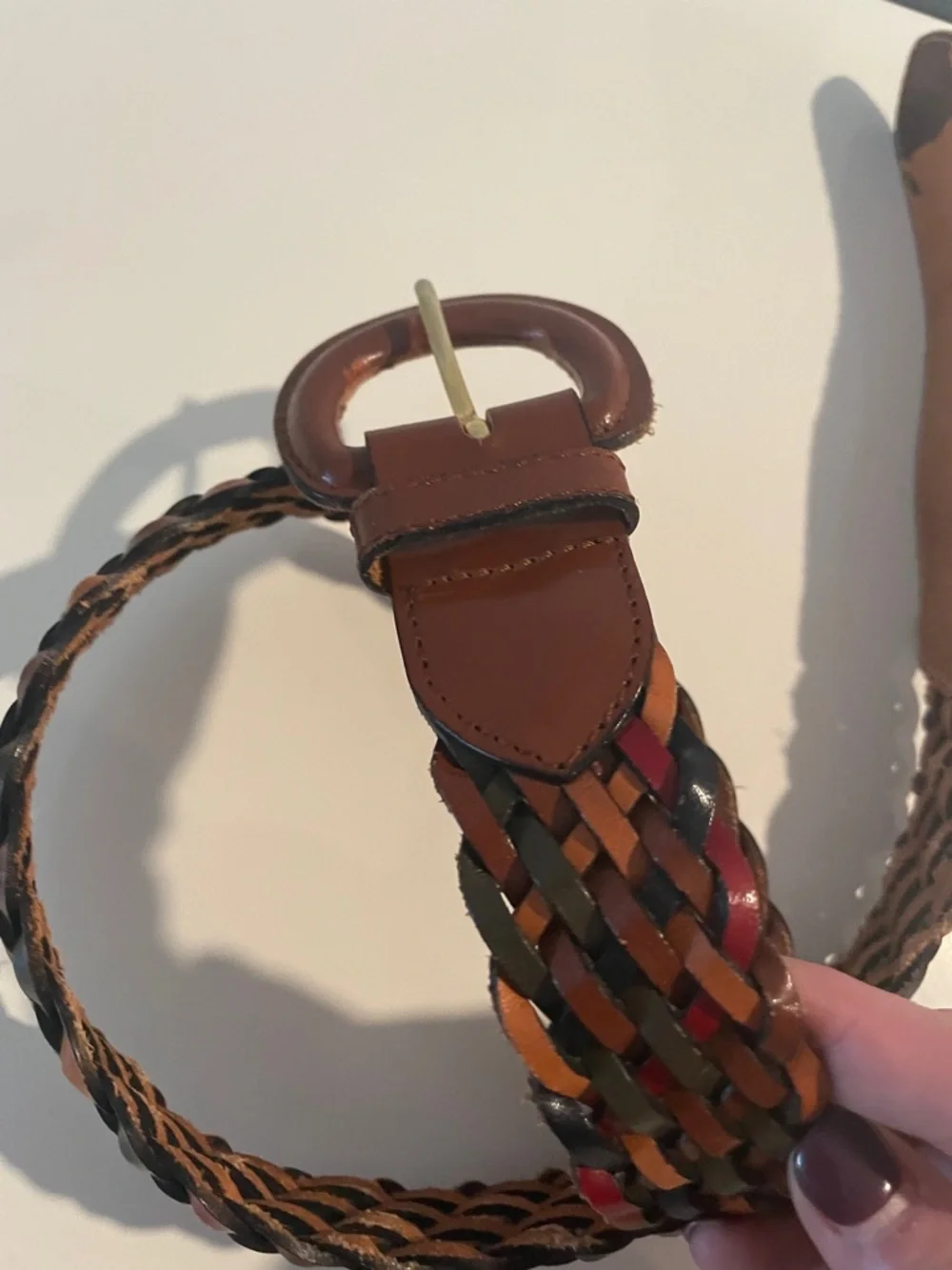 Milor Multicolor Braided Leather Belt Size 36